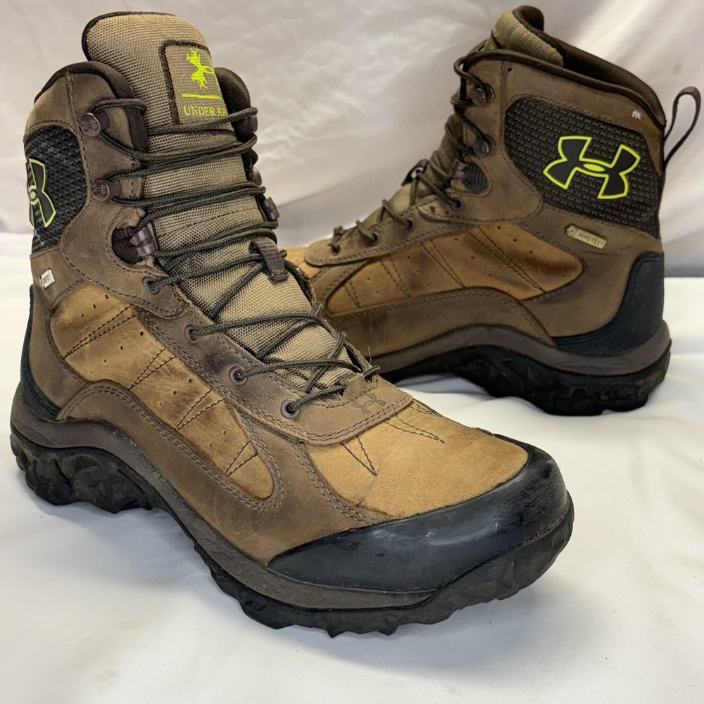Under Armour Wall Hanger Leather Hunting Boots Mens 9 Brown Waterproof Scent